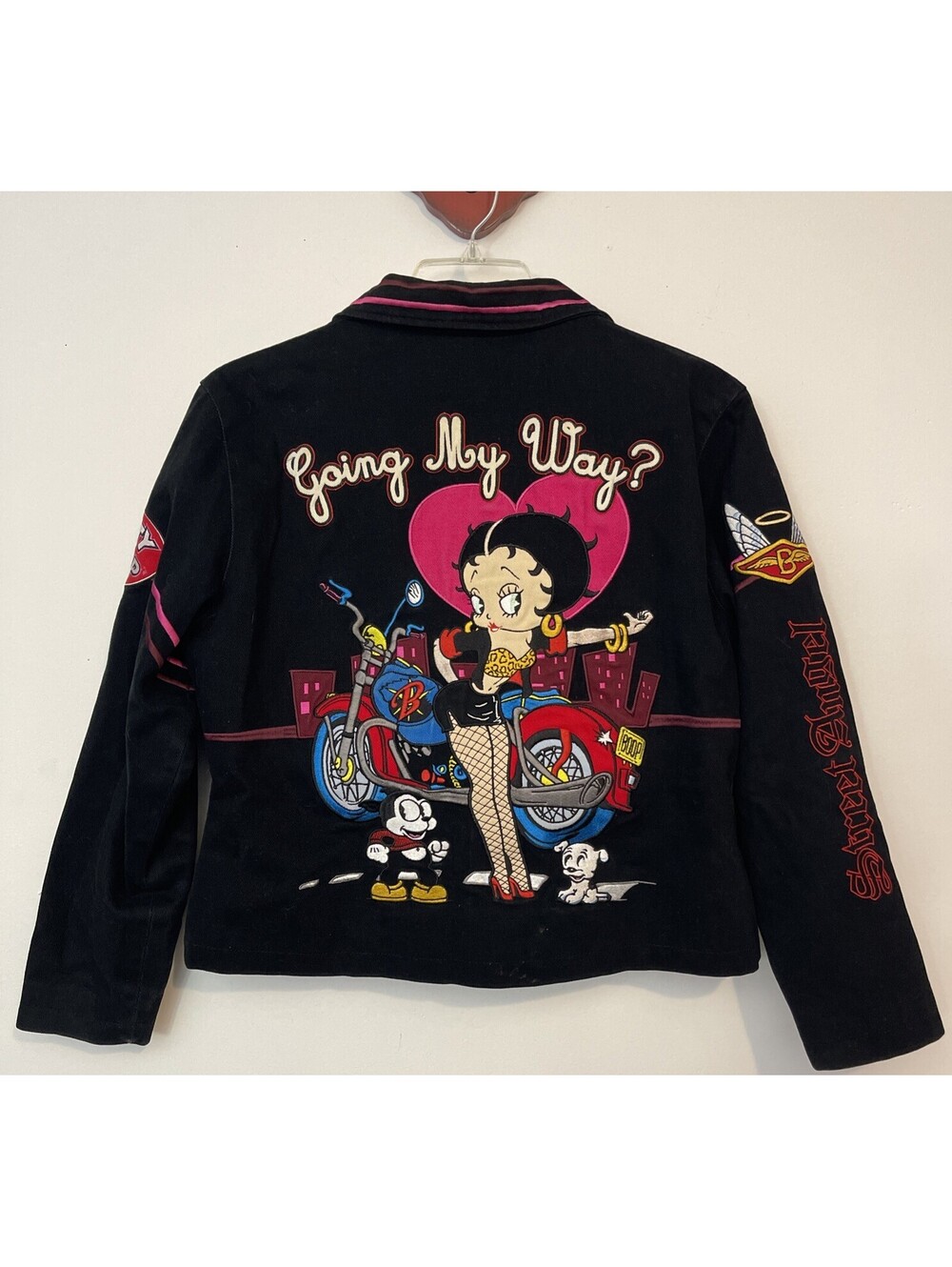 Vintage RR Designs Y2K Betty Boop Street Angel 2xl Embroidered Jacket! M1453